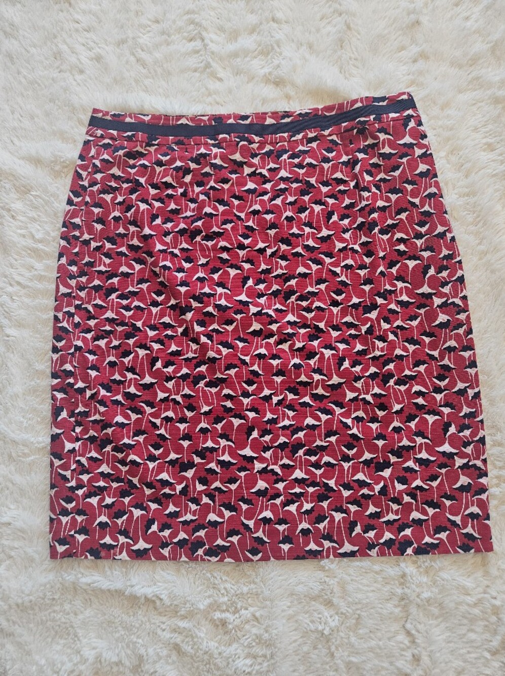 ❣️Boden Red, Black and White Printed Pencil Skirt Size 12R